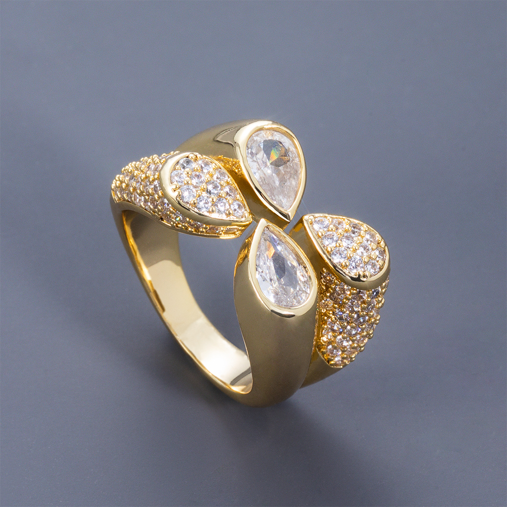 Pear Cut Open Ring Bold Statement Style With Street Luxury - Image 4