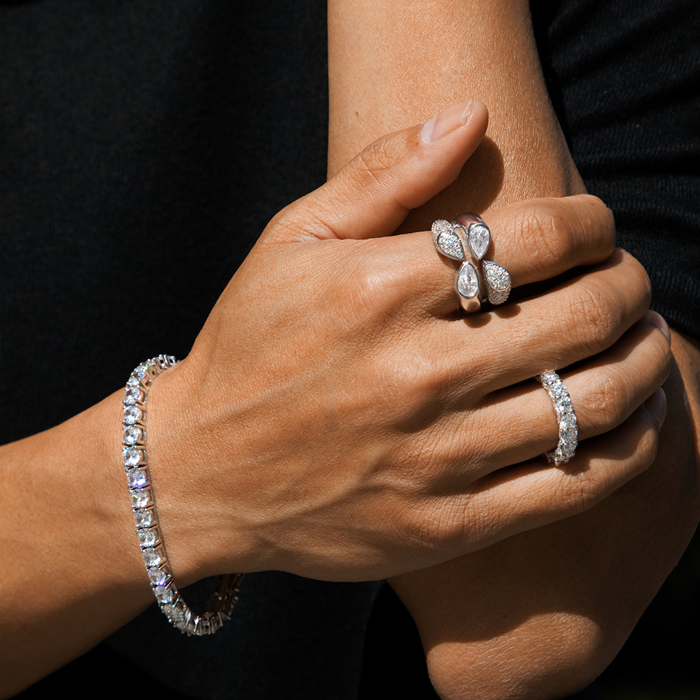 Pear Cut Open Ring Bold Statement Style With Street Luxury - Image 7