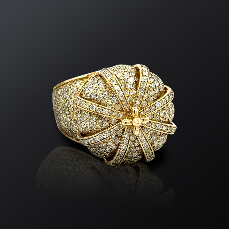 Iced Out Three-dimensional Crown Ring Gold With Street Luxury Shine - Image 5
