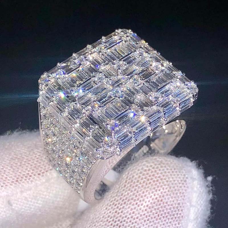 Full Ice Out Baguette Cut Ring Moissanite With Street Luxury Shine - Image 3