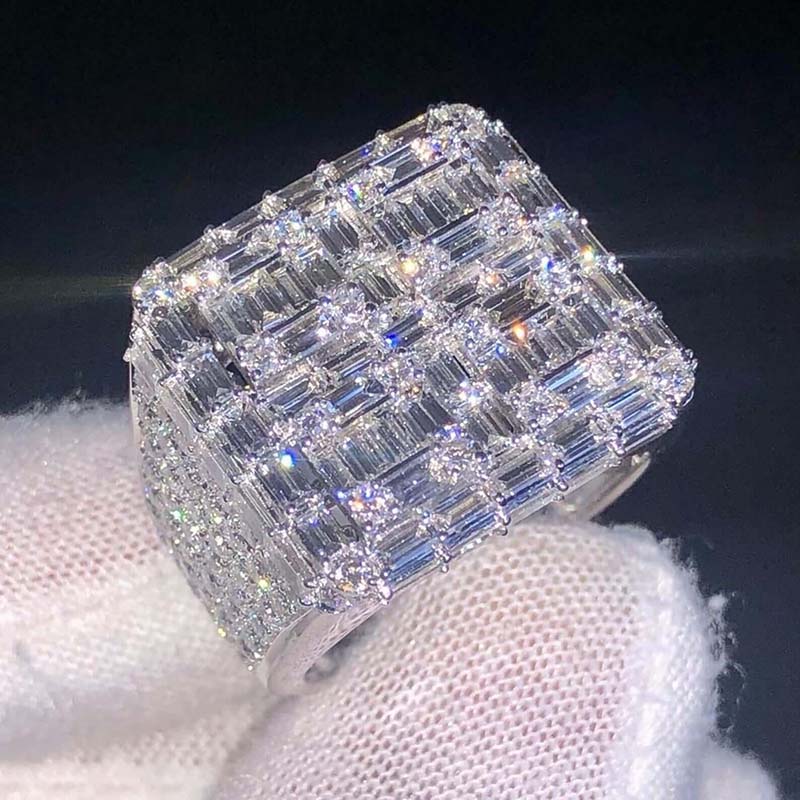 Full Ice Out Baguette Cut Ring Moissanite With Street Luxury Shine - Image 4