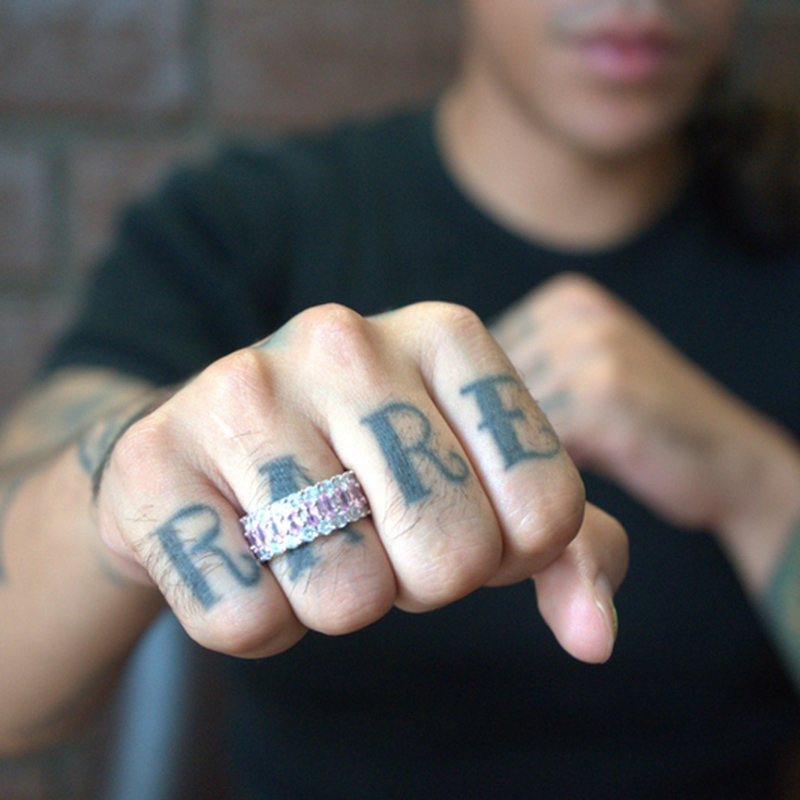 Iced Out Pink Oval Cut Ring Gold With Street Luxury Shine - Image 5