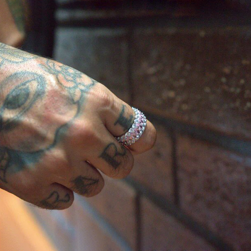Iced Out Pink Oval Cut Ring Gold With Street Luxury Shine - Image 6