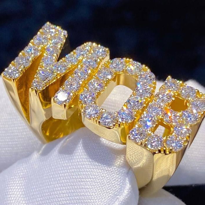 Iced Out Custom Name Ring Gold With Street Luxury Shine - Image 3
