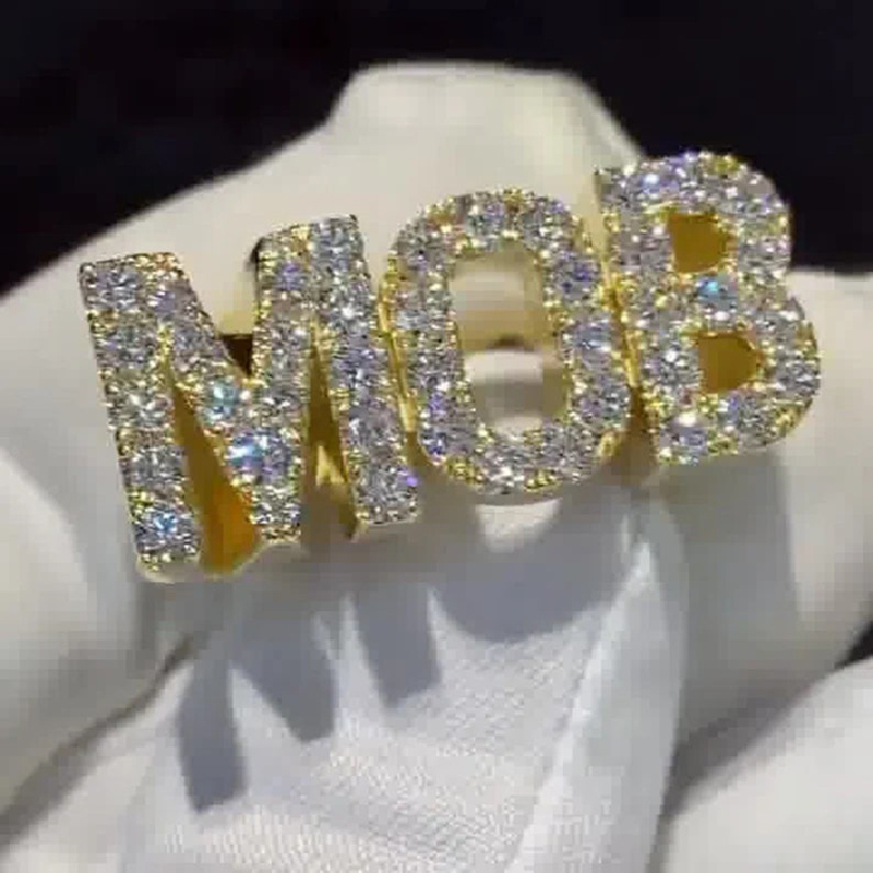 Iced Out Custom Name Ring Gold With Street Luxury Shine
