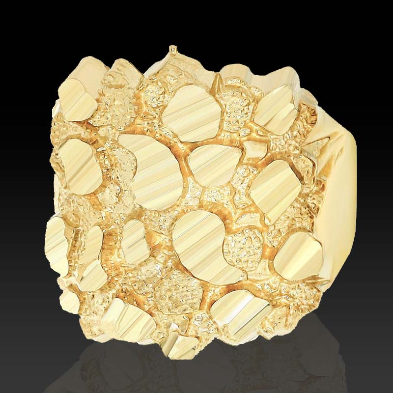 Nugget Ring In Gold Gold Premium Look Without Heavy Price - Image 3