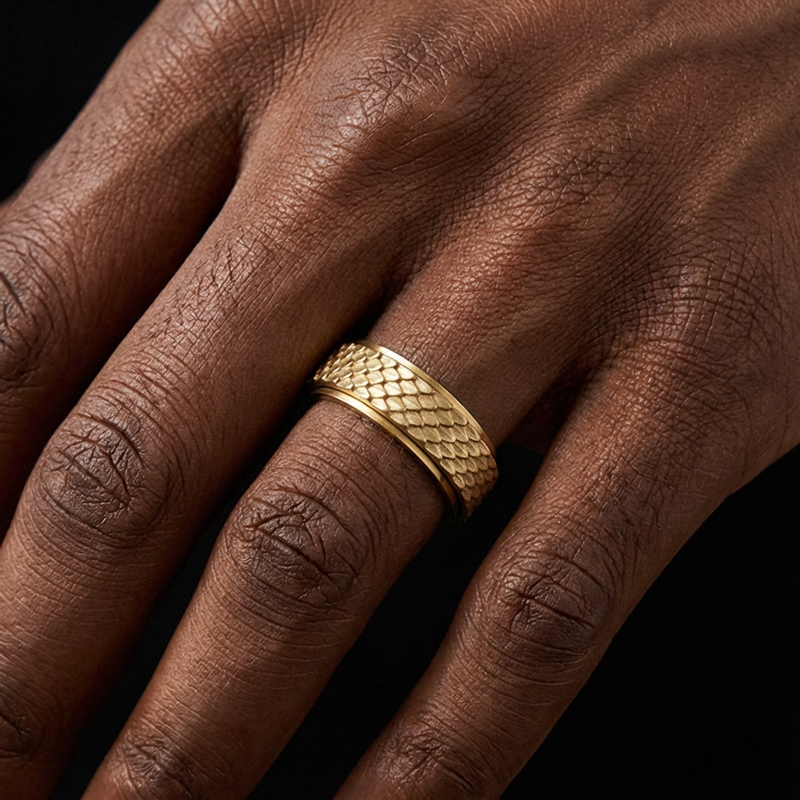 Dragon Scale Rotatable Ring Bold Statement Style With Street Luxury - Image 4