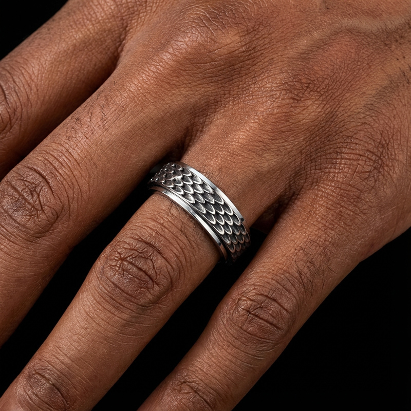 Dragon Scale Rotatable Ring Bold Statement Style With Street Luxury - Image 5
