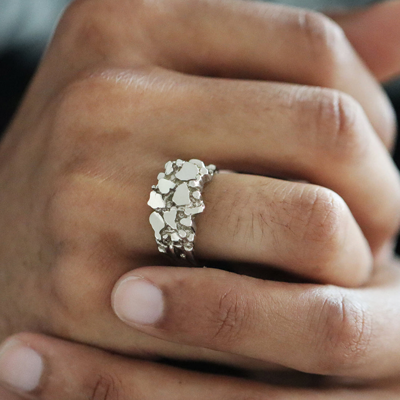 Nugget Ring In Gold Gold Premium Look Without Heavy Price - Image 3
