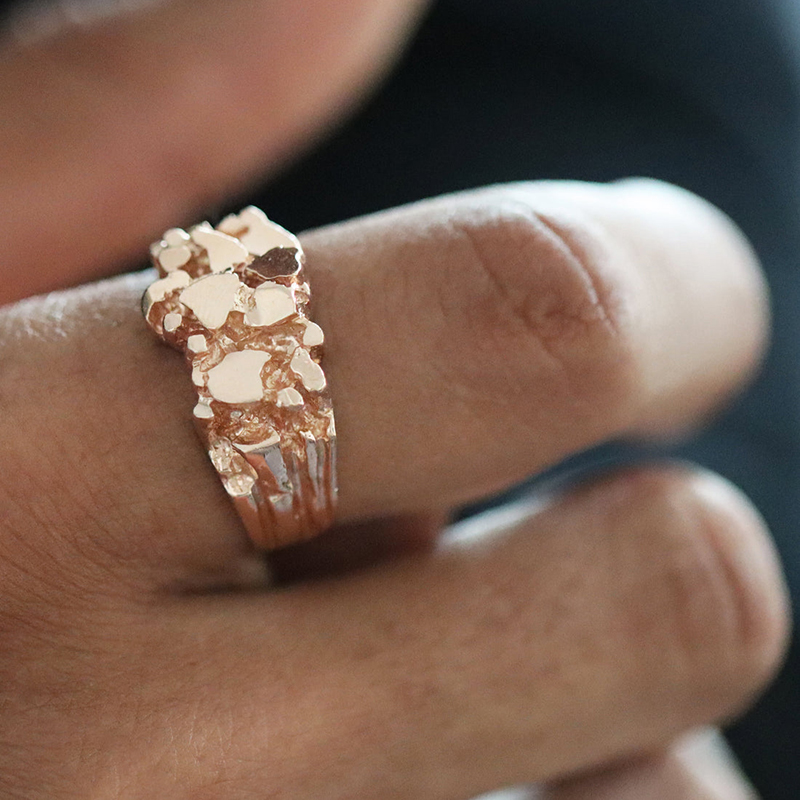 Nugget Ring In Gold Gold Premium Look Without Heavy Price - Image 6