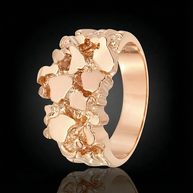 Nugget Ring In Gold Gold Premium Look Without Heavy Price - Image 7
