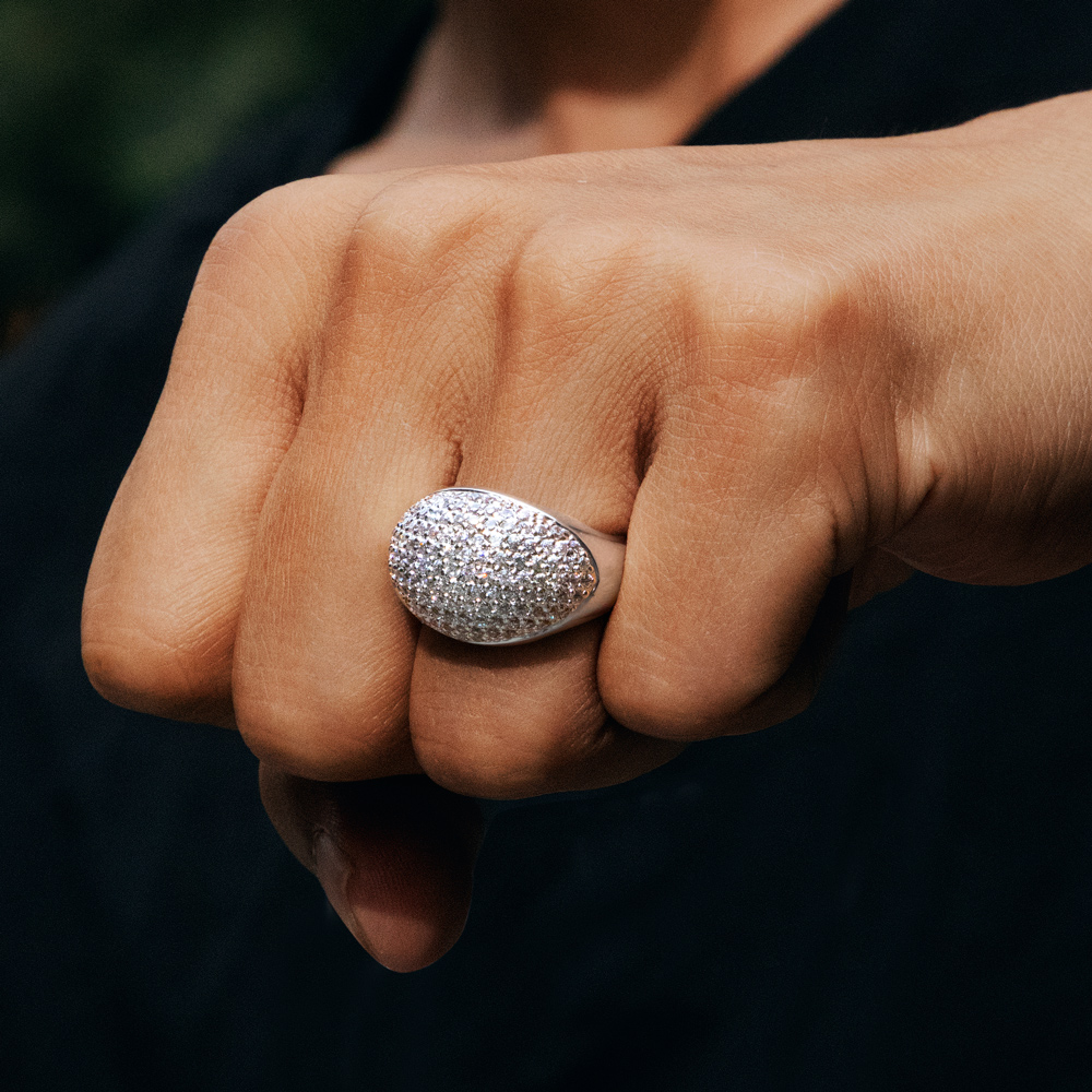 Iced Out Out Three-dimensional Ring Gold With Street Luxury Shine - Image 4