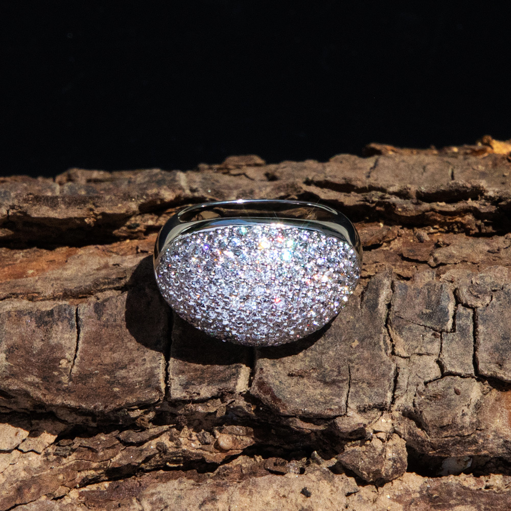 Iced Out Out Three-dimensional Ring Gold With Street Luxury Shine - Image 5