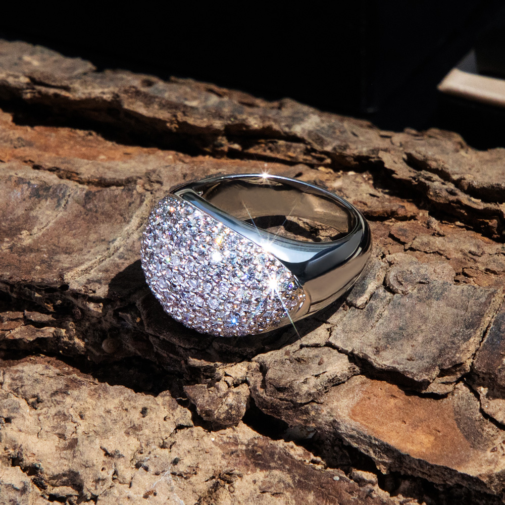 Iced Out Out Three-dimensional Ring Gold With Street Luxury Shine - Image 6