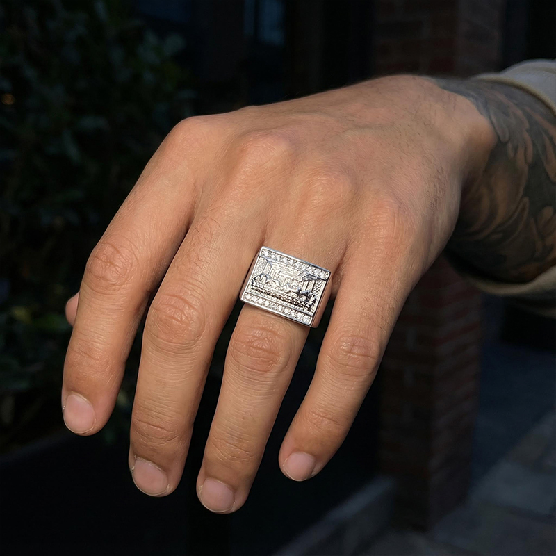 Iced Out Last Supper Ring For Men Moissanite With Street Luxury Shine - Image 5