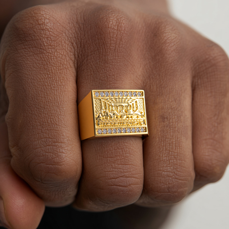Iced Out Last Supper Ring For Men Moissanite With Street Luxury Shine