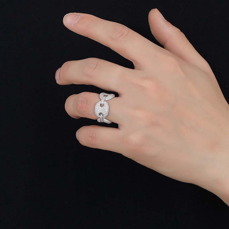 Iced Out Out Coffee Bean Ring Gold With Street Luxury Shine - Image 4