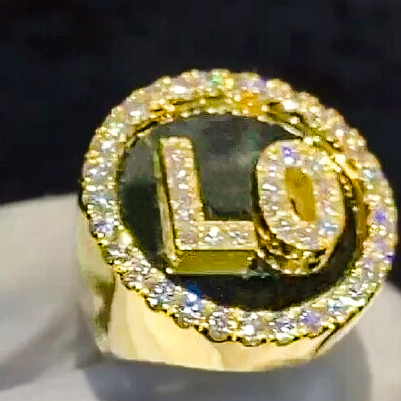 Iced Out Custom Name Round Ring Gold With Street Luxury Shine - Image 3