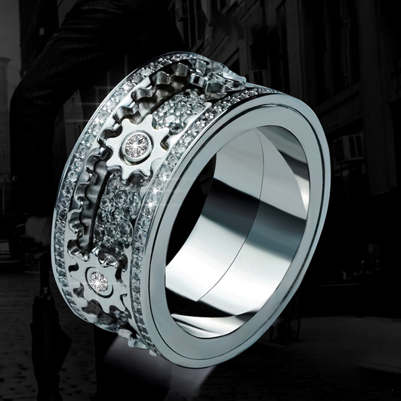 Iced Out Out Rotating Gear Ring Gold With Street Luxury Shine - Image 4