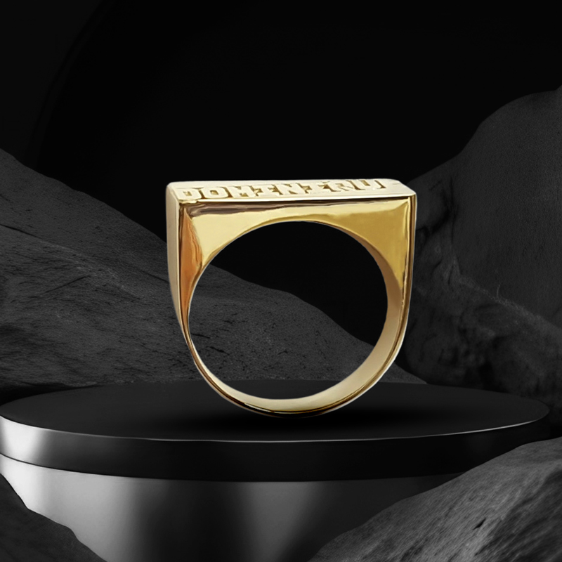 Rectangular Custom Name Ring Bold Statement Style With Street Luxury - Image 5