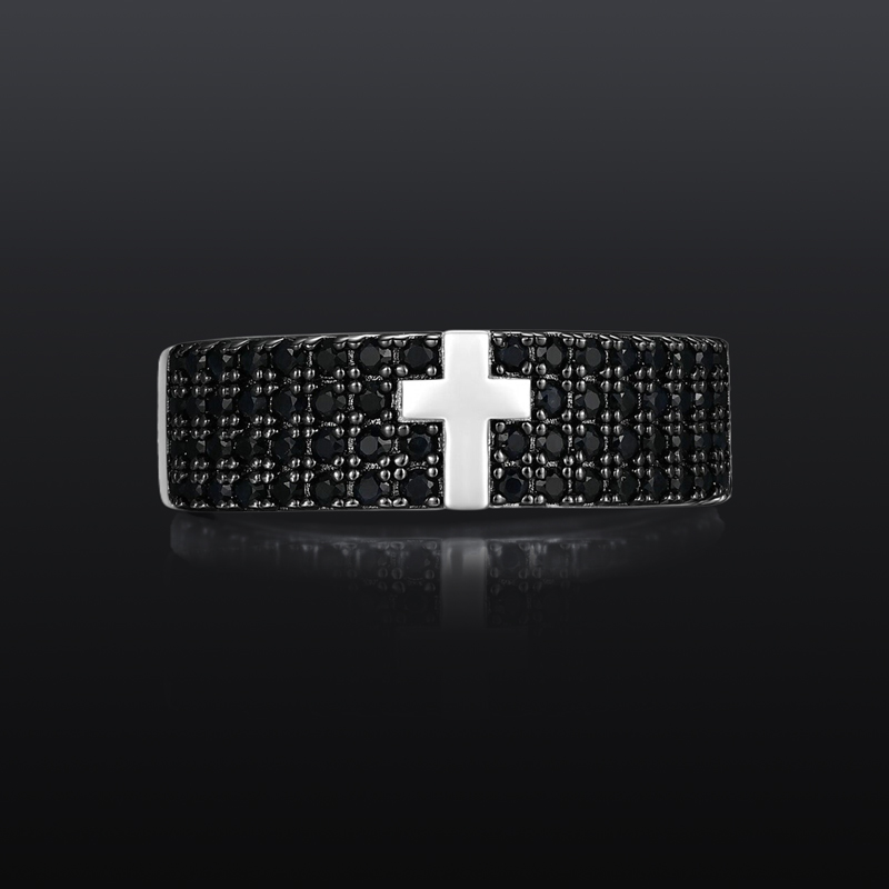 3.1 Ctw Black Diamond Cross Ring Iced Out Shine With Street Luxury - Image 5