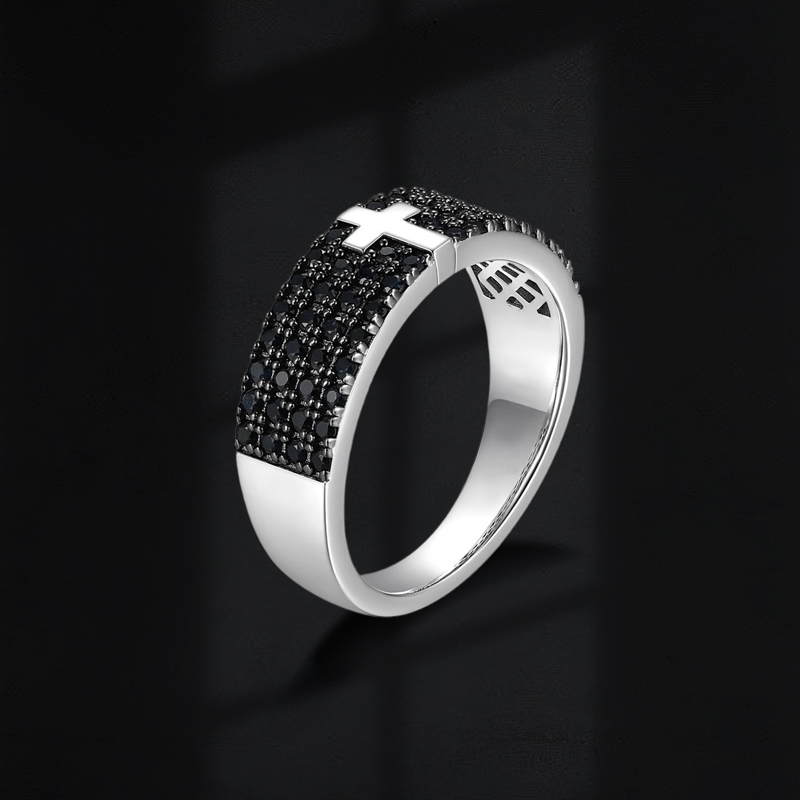 3.1 Ctw Black Diamond Cross Ring Iced Out Shine With Street Luxury - Image 6