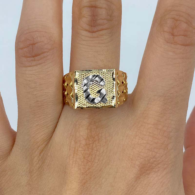 A-z Initial Letter Nugget Ring In Gold Made For Street Luxury Energy - Image 3