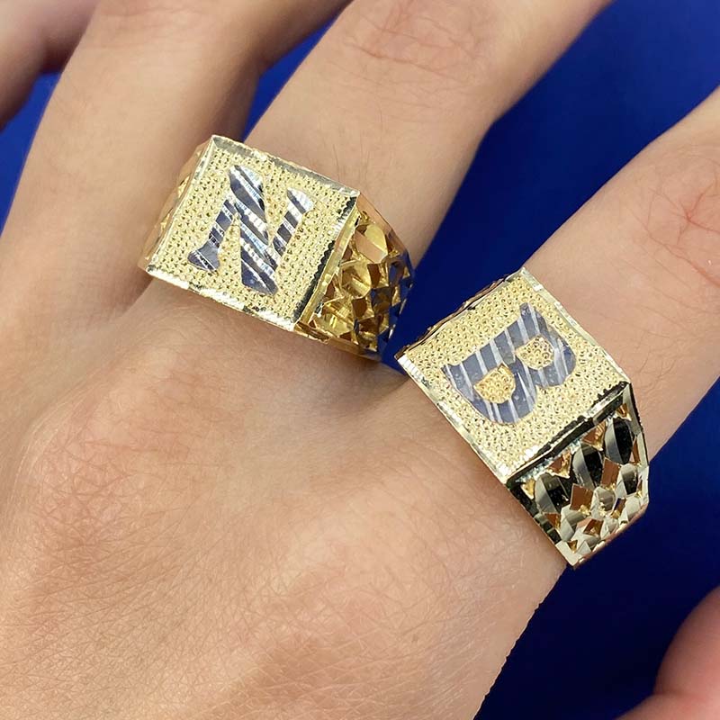 A-z Initial Letter Nugget Ring In Gold Made For Street Luxury Energy - Image 4