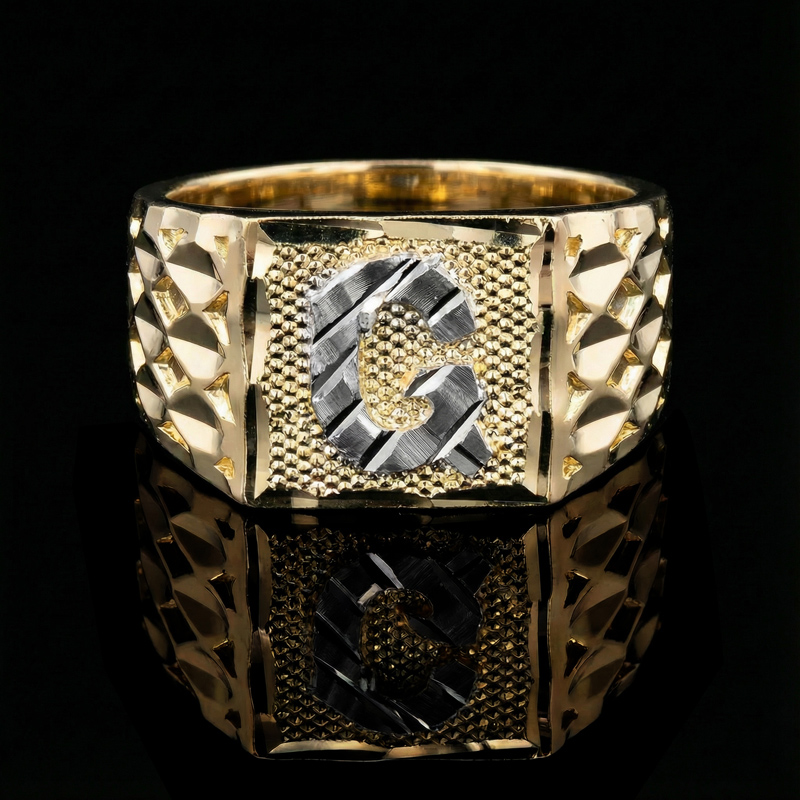 A-z Initial Letter Nugget Ring In Gold Made For Street Luxury Energy