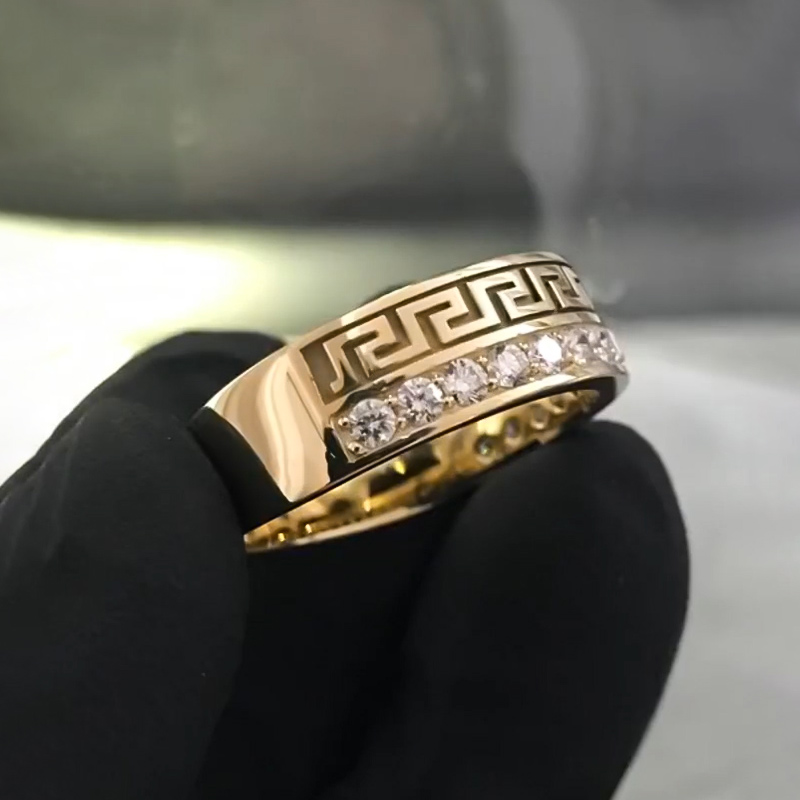 Iced Out Meander Band Ring Moissanite With Street Luxury Shine - Image 3