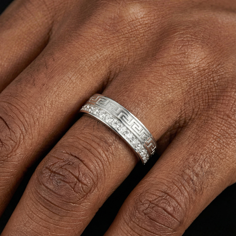 Iced Out Meander Band Ring Moissanite With Street Luxury Shine - Image 5