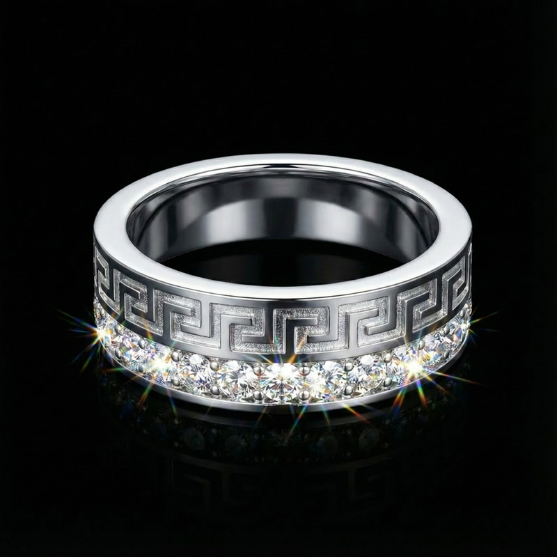 Iced Out Meander Band Ring Moissanite With Street Luxury Shine - Image 6