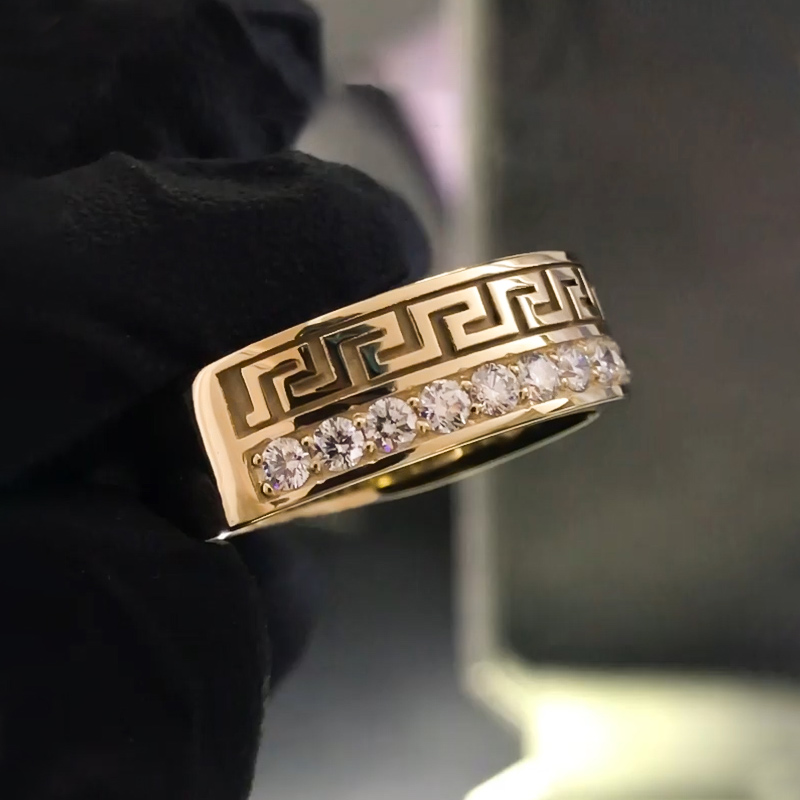 Iced Out Meander Band Ring Moissanite With Street Luxury Shine - Image 8