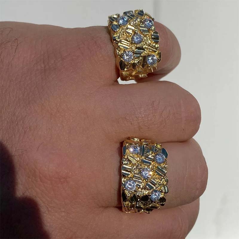 Iced Out Nugget Ring In Gold Made For Street Luxury Energy - Image 4