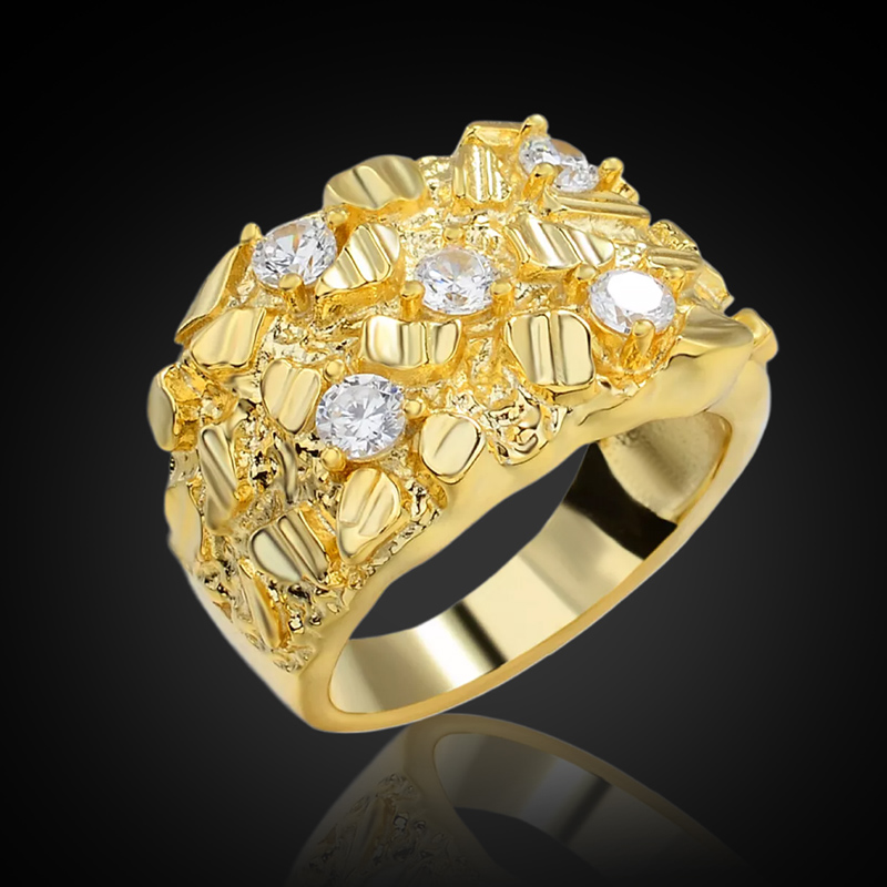 Iced Out Nugget Ring In Gold Made For Street Luxury Energy