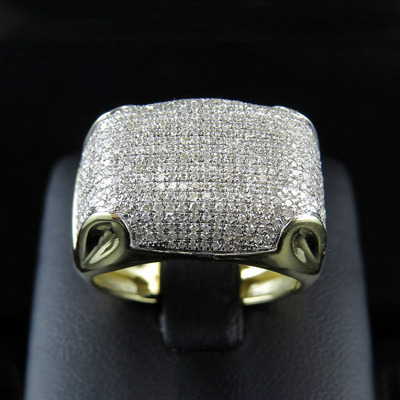 Iced Out Out Ring In Gold Gold Shine With Street Luxury
