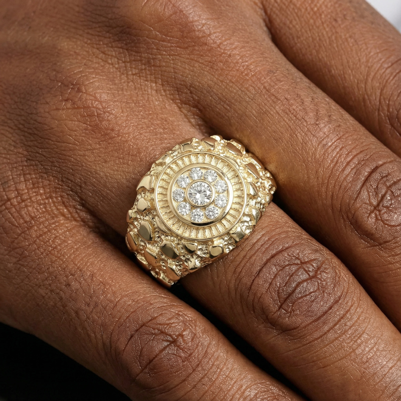 Eye Nugget Ring In Gold Gold With Bold Statement Appeal - Image 3