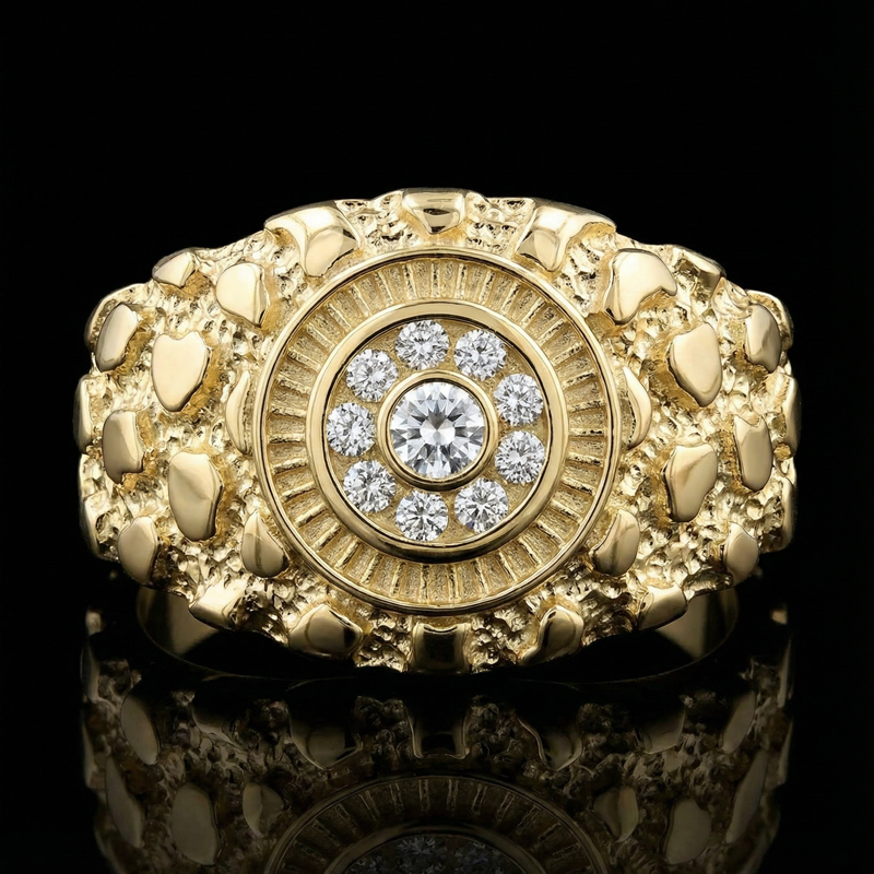 Eye Nugget Ring In Gold Gold With Bold Statement Appeal