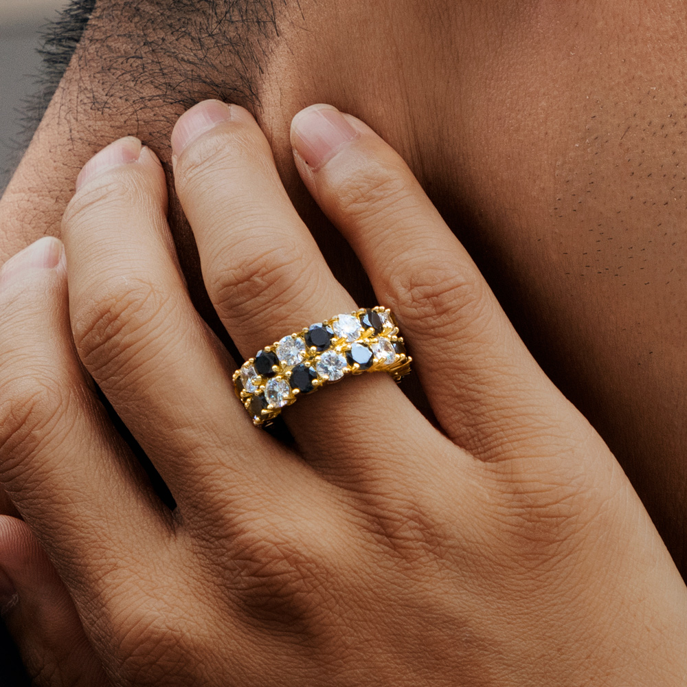 Iced Out Out Band Ring In Gold Gold Shine With Street Luxury - Image 4