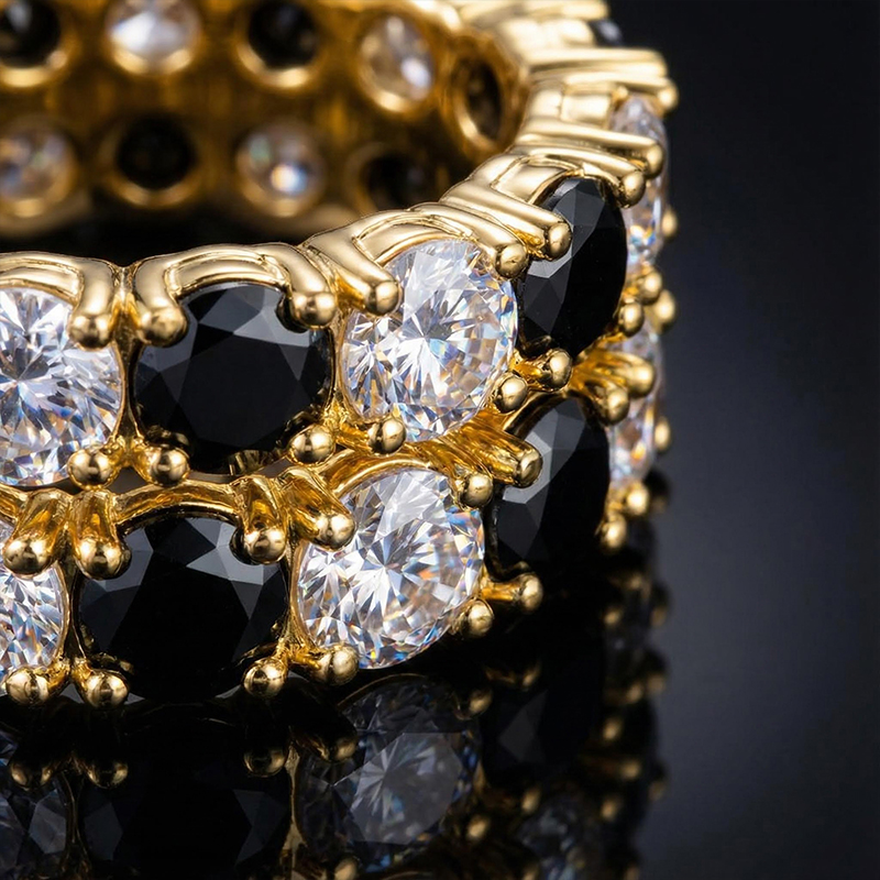 Iced Out Out Band Ring In Gold Gold Shine With Street Luxury - Image 5