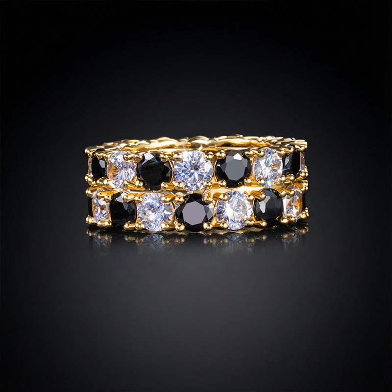 Iced Out Out Band Ring In Gold Gold Shine With Street Luxury - Image 6