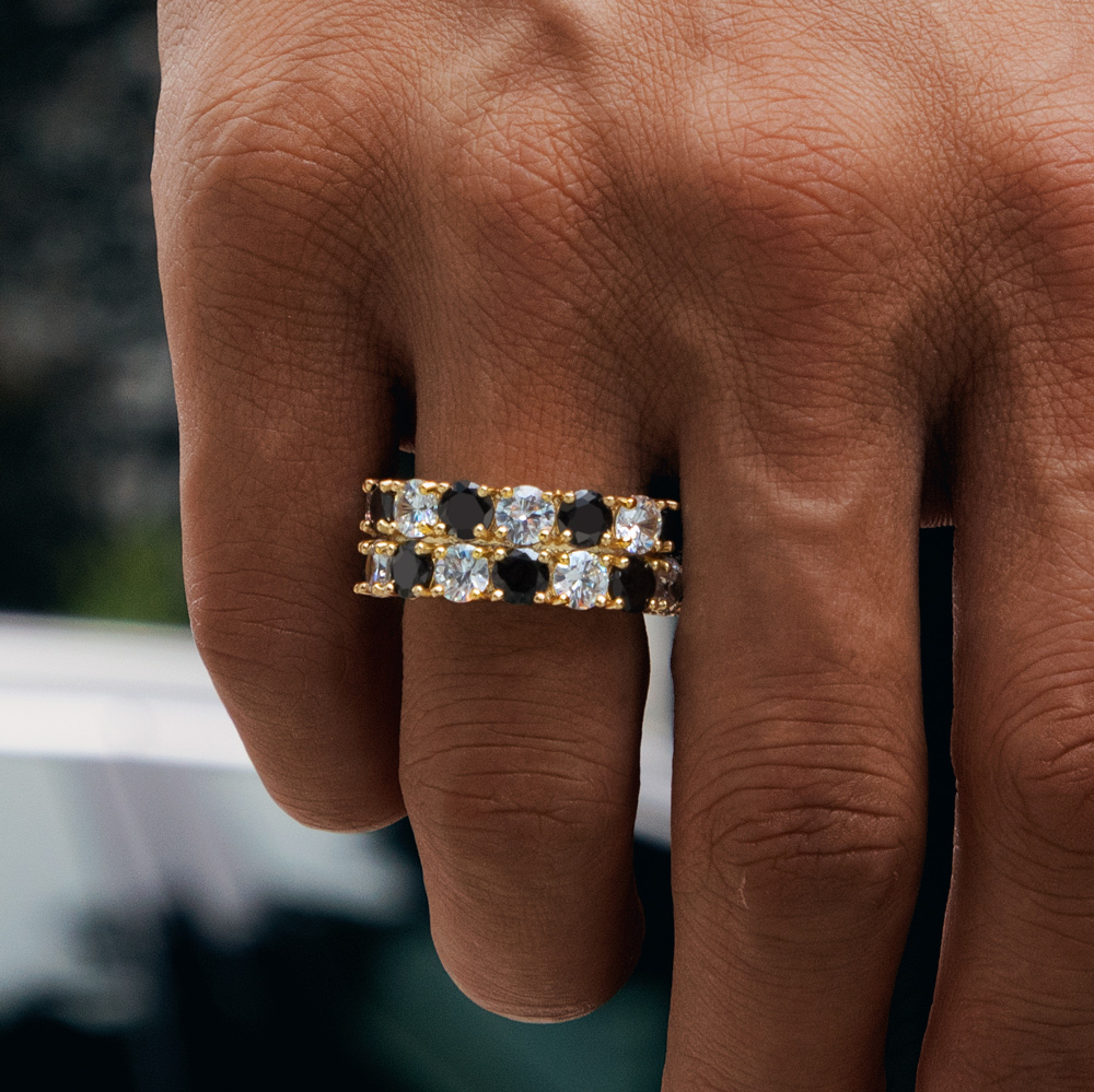 Iced Out Out Band Ring In Gold Gold Shine With Street Luxury - Image 7
