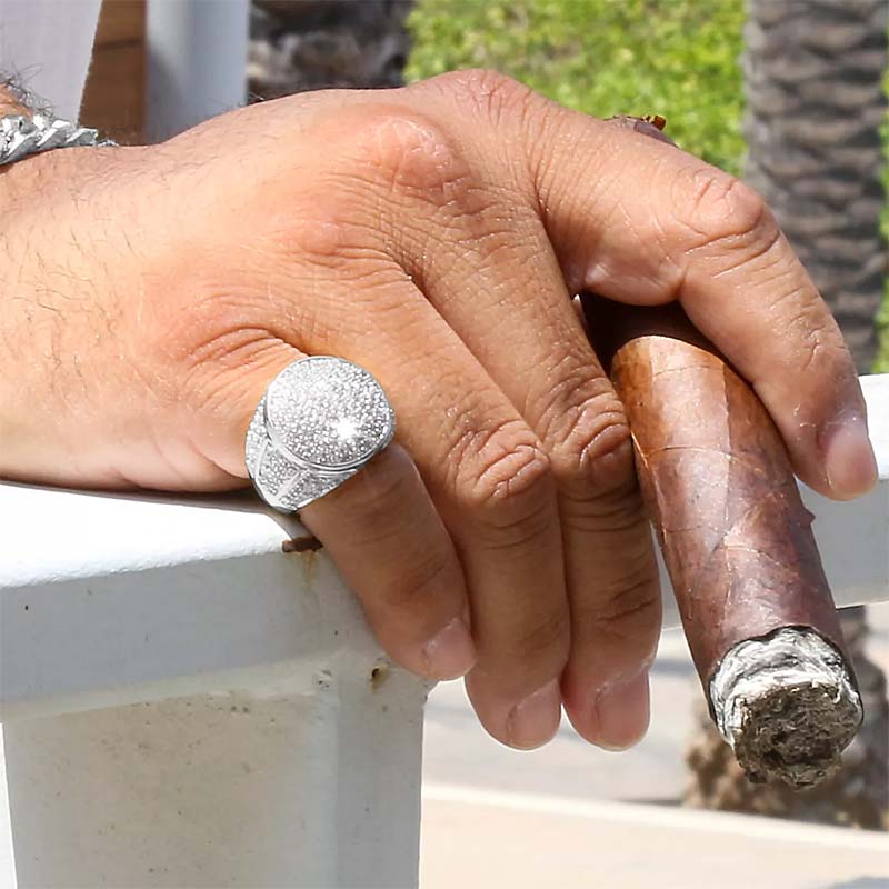 Iced Out Round Side Ring Moissanite With Street Luxury Shine - Image 8