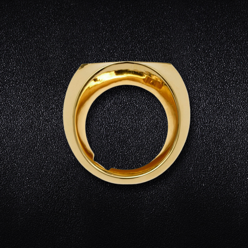 Geometric Rhombus Shape Pattern Ring Gold With Street Luxury Shine - Image 4