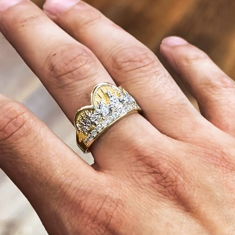 Iced Out Crown Ring With The Last Supper Gold With Street Luxury Shine - Image 3