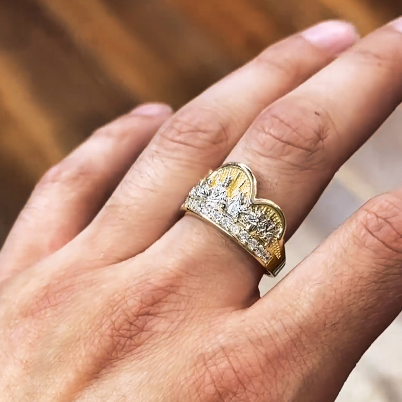 Iced Out Crown Ring With The Last Supper Gold With Street Luxury Shine - Image 4