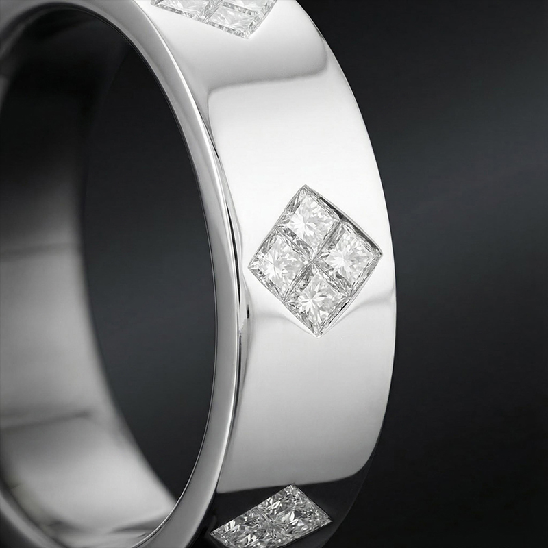 1.92 Ctw White Diamond Wedding Band Ring For Men With Iced Out Shine - Image 6