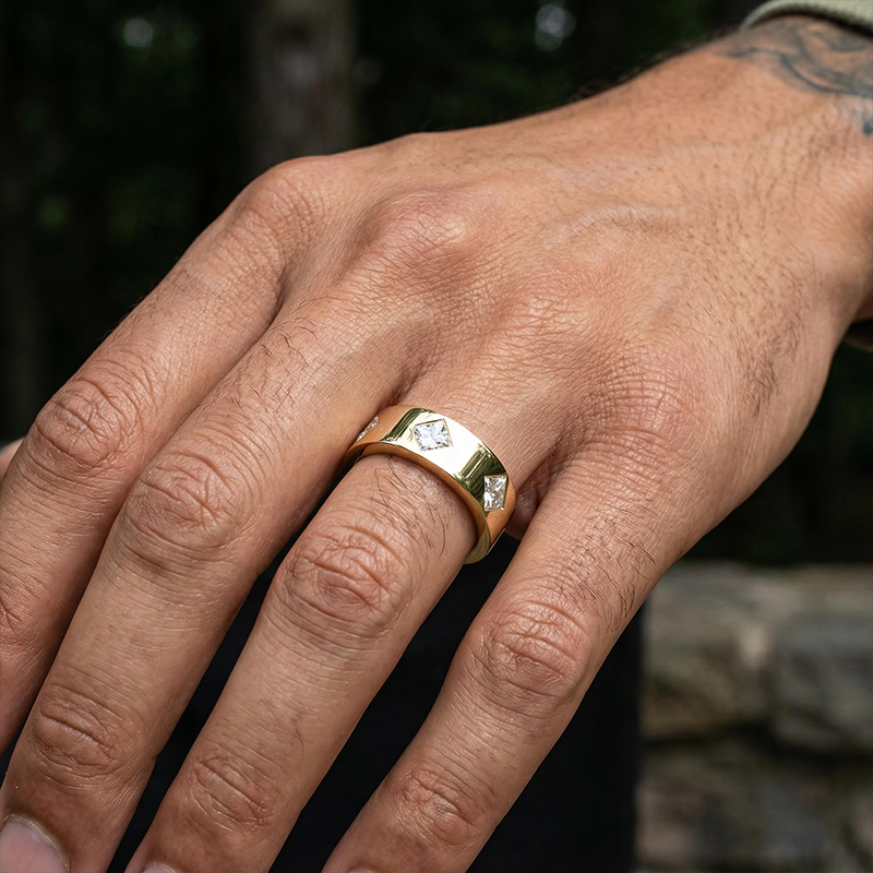 1.92 Ctw White Diamond Wedding Band Ring For Men With Iced Out Shine - Image 8