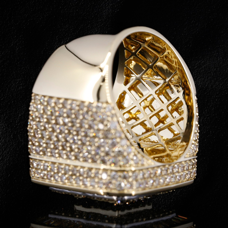 Iced Out Baguette Cut Square Rings Gold With Street Luxury Shine - Image 5