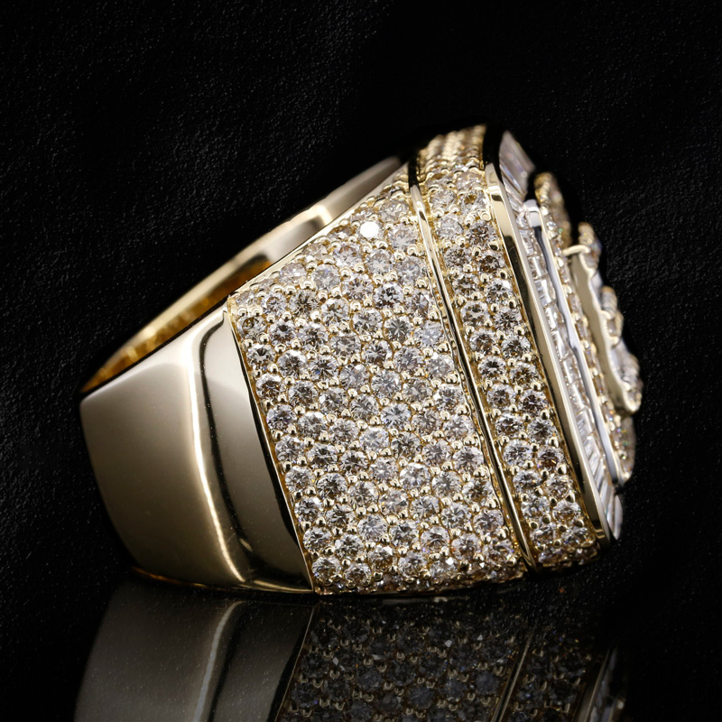 Iced Out Baguette Cut Square Rings Gold With Street Luxury Shine - Image 6